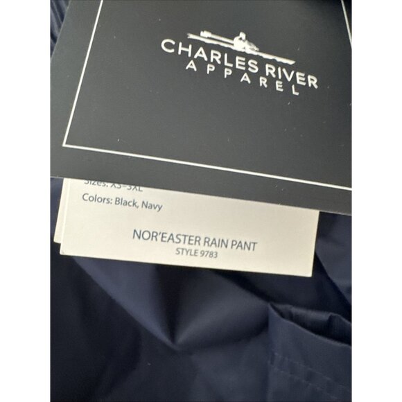 Charles River Men's Nor'easter Rain Pants Black Waterproof Model 9783 Size L - Picture 4 of 7